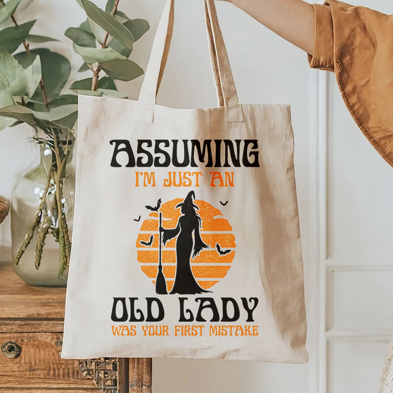Assuming I'm Just An Old Lady Was Your First Mistake | Halloween Witchy T-shirt | Spooky Season Shirts | Halloween T-shirt design