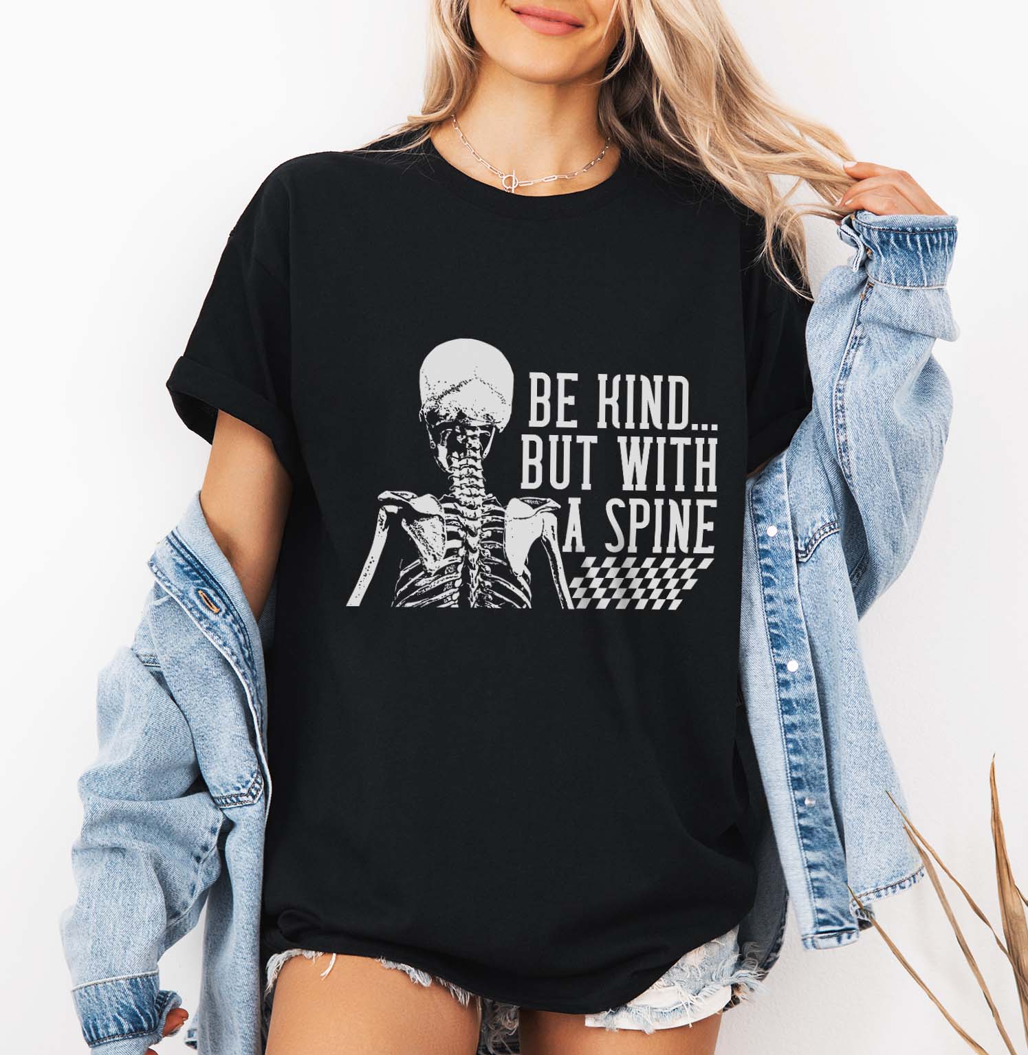 Be Kind But With A Spine | Sublimation Design | Thoughtful Quote SVG | Unique T-Shirt design | Gift for coworkers | Self care Quote SVG
