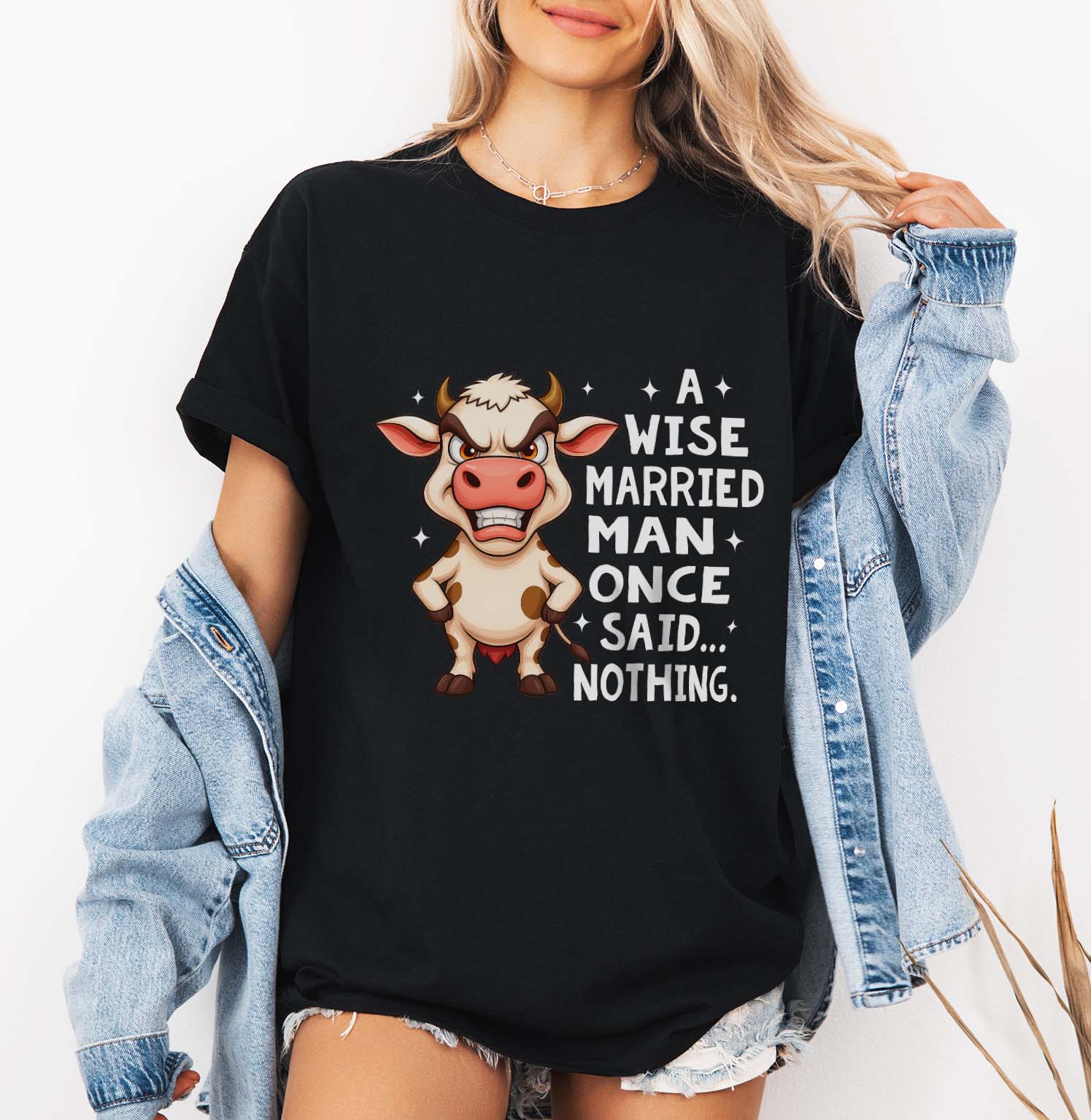 A Wise Married Man Once Said Nothing T-Shirt Design | Funny husband humor PNG Relationship T-shirt design | Mug & Bag T-Shirt desing