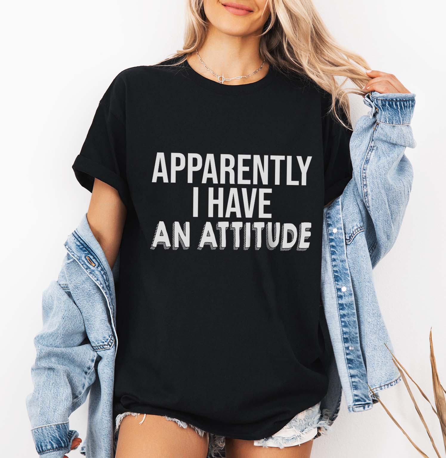 Apparently I Have an Attitude T-Shirt Design | Attitude T-Shirt Design | Sarcastic Quote SVG | Mug & Bag T-Shirt Design | Digital Files