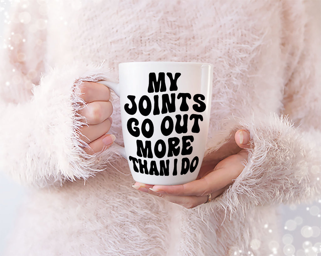 My Joints Go Out More Than I Do  T-Shirt Design | Funny body humor SVG | Aging Gracefully Tee Design | Mug & Bag T-Shirt Design