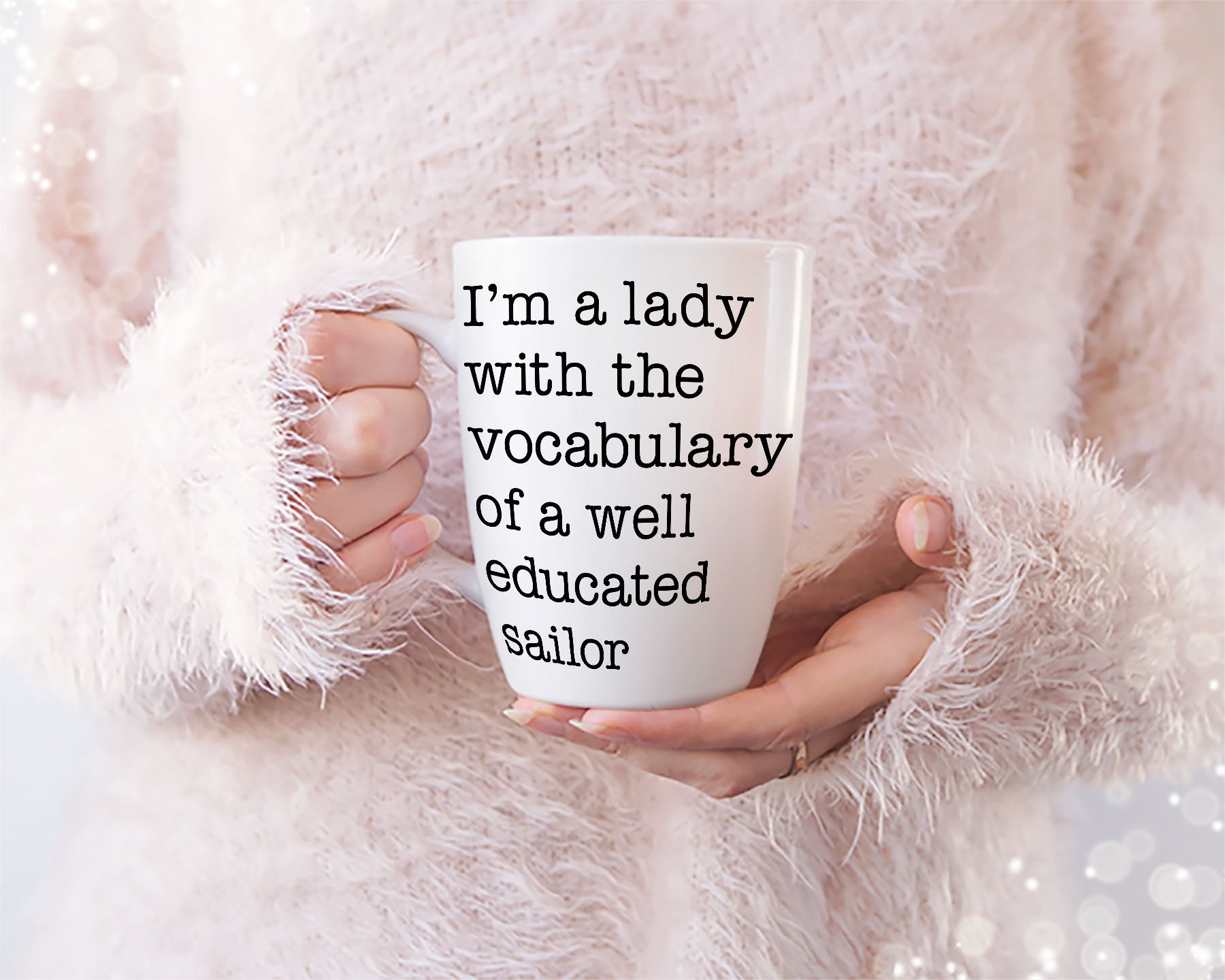 I'm A Lady With The Vocabulary Of A Well Educated Sailor T-Shirt design | Educated Sailor Tee Design | Vocabulary Of Sailor Quote SVG