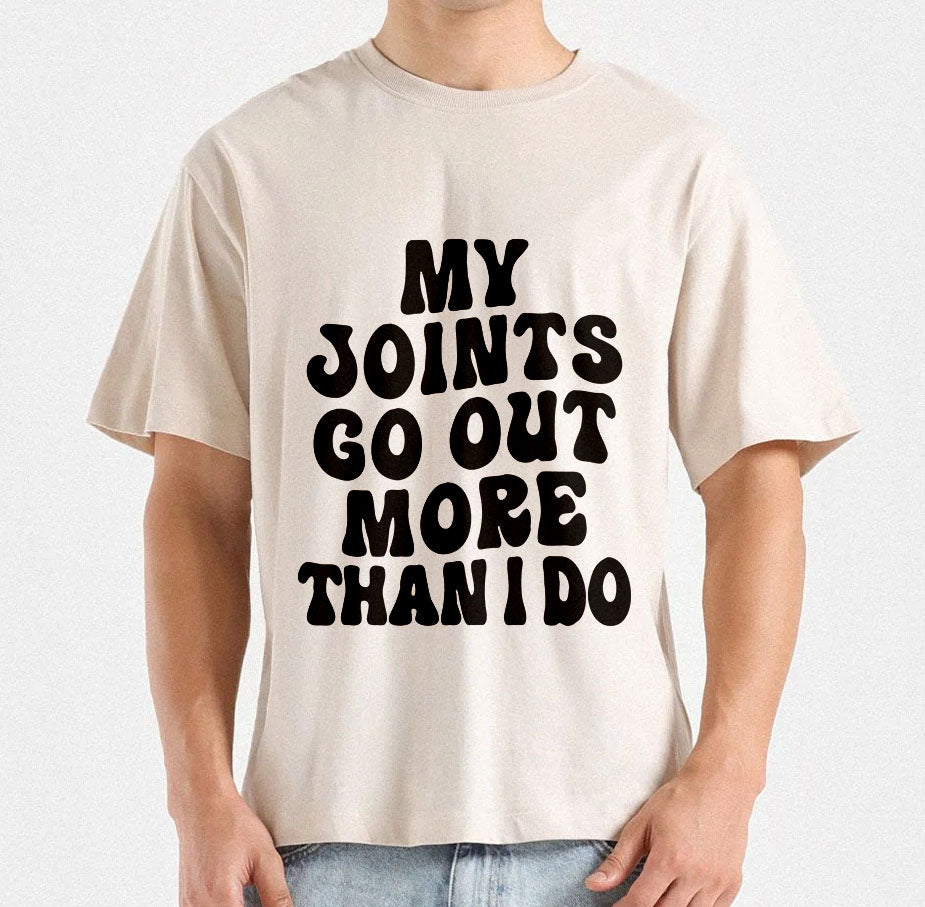 My Joints Go Out More Than I Do  T-Shirt Design | Funny body humor SVG | Aging Gracefully Tee Design | Mug & Bag T-Shirt Design