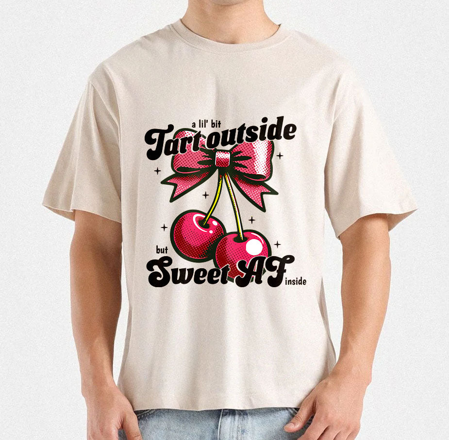 A lil bit Tart outside But Sweet AF inside T-shirt Design | Sweet Attitude Merch | Sarcastic T-shirt | Edgy and Sweet Tee | Funny Quote SVG