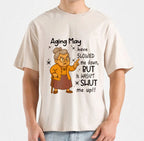 Aging May Have Slowed Me Down But Hasn't Shut Me Up T-Shirt Design | Funny Aging Quote SVG | Sassy Senior Humor SVG | Mug & Bag Tee Design